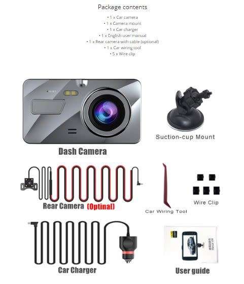 HD FRONT AND REAR DASHCAM
