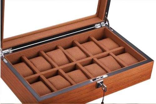 WATCH BOX / DISPLAY / CASE / STORAGE / ORGANISER *12 SLOT/ BLOCK/ DIVISION LUXURIOUS SOLID WOOD