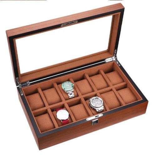 WATCH BOX / DISPLAY / CASE / STORAGE / ORGANISER *12 SLOT/ BLOCK/ DIVISION LUXURIOUS SOLID WOOD