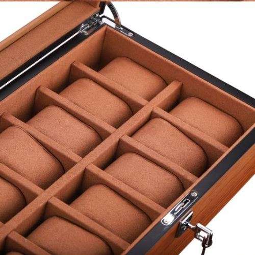 WATCH BOX / DISPLAY / CASE / STORAGE / ORGANISER *12 SLOT/ BLOCK/ DIVISION LUXURIOUS SOLID WOOD