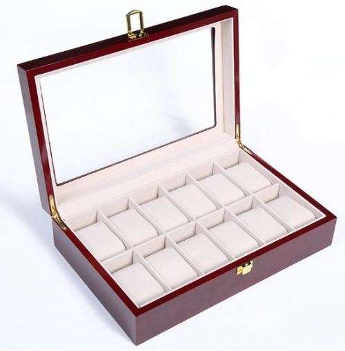 WATCH BOX / DISPLAY / CASE / STORAGE / ORGANISER *12 SLOT/ BLOCK/ DIVISION*DYNAMITE*REAL SOLID WOOD