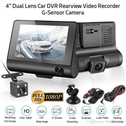 TRIPLE CAMERA HD VEHICLE BLACKBOX DVR / DASHCAM WITH FRONT, PASSENGER AND REAR VIEW CAMERAS