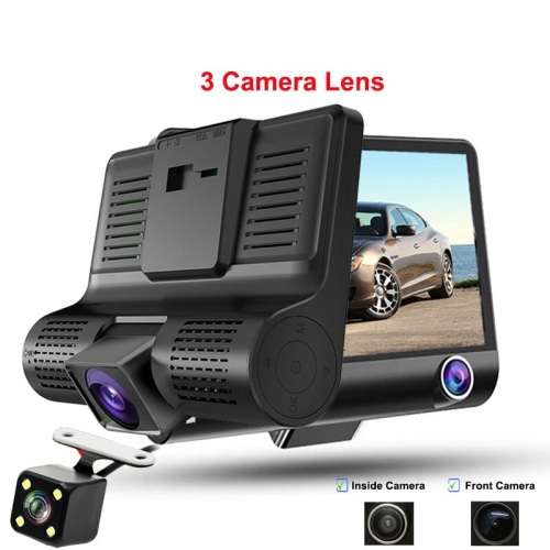 TRIPLE CAMERA HD VEHICLE BLACKBOX DVR / DASHCAM WITH FRONT, PASSENGER AND REAR VIEW CAMERAS