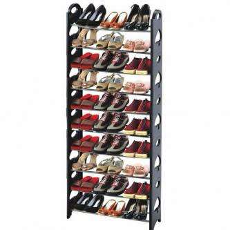 10 TIER 30 PAIR STACKABLE SHOE RACK