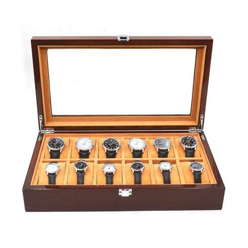 WATCH BOX / DISPLAY / CASE / STORAGE / ORGANISER *12 SLOT/ BLOCK/ DIVISION*DYNAMITE*REAL SOLID WOOD