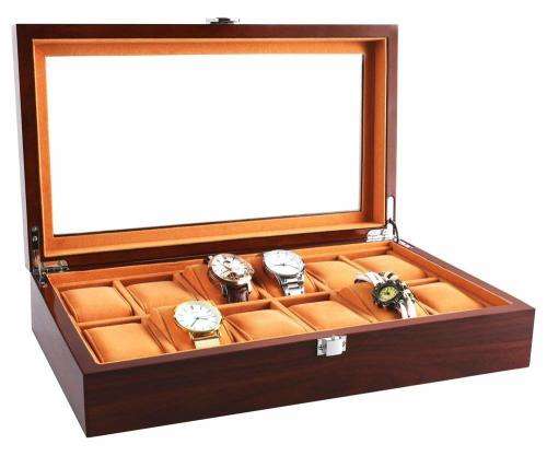 WATCH BOX / DISPLAY / CASE / STORAGE / ORGANISER *12 SLOT/ BLOCK/ DIVISION*DYNAMITE*REAL SOLID WOOD