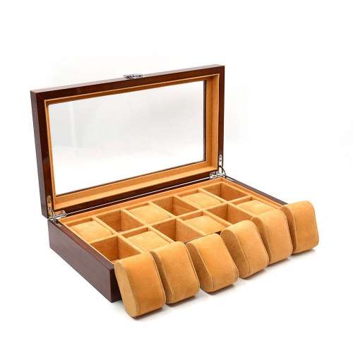 WATCH BOX / DISPLAY / CASE / STORAGE / ORGANISER *12 SLOT/ BLOCK/ DIVISION*DYNAMITE*REAL SOLID WOOD