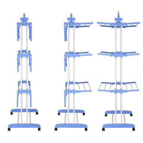 Foldable 3 Teir Clothes Air Hanger Dryer Stand Rack