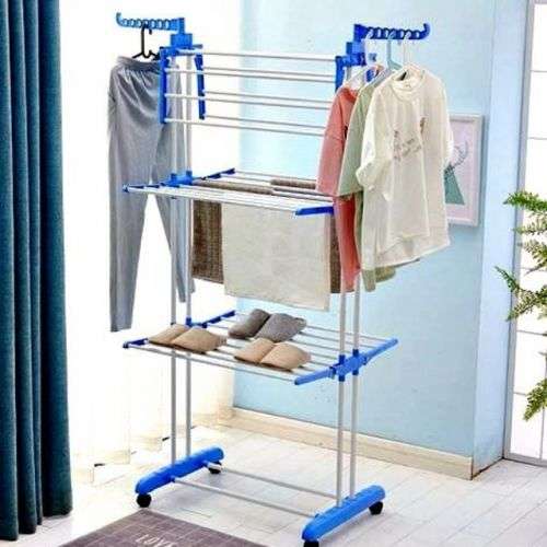 Foldable 3 Teir Clothes Air Hanger Dryer Stand Rack
