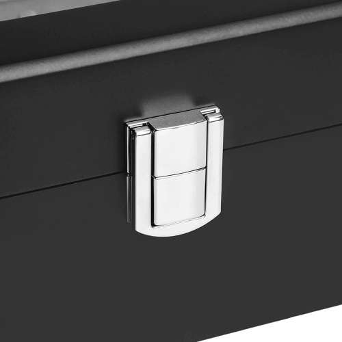 WATCH BOX / DISPLAY / CASE / STORAGE / ORGANISER 10 SLOT/ BLOCK/ DIVISION REAL SOLID WOOD MATT BLACK