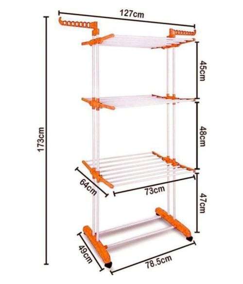 Foldable 3 Teir Clothes Air Hanger Dryer Stand Rack