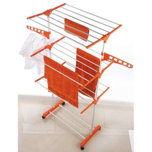 Foldable 3 Teir Clothes Air Hanger Dryer Stand Rack