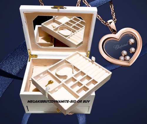 JEWELRY BOX/ CASE *REAL SOLID WOOD* ARCTIC WHITE WITH MIRROR