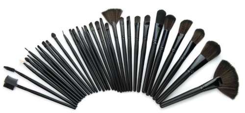 PROFESSIONAL MAKE-UP BRUSH SET WITH CROCODILE PU LEATHER STORAGE ORGANIZING POUCH 24 PIECE SET