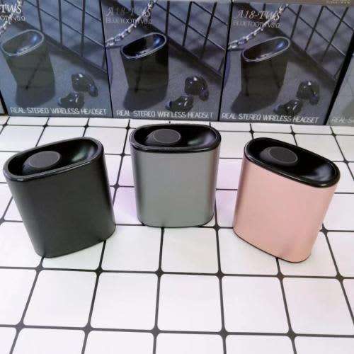 A18-TWS TRUE BLUETOOTH WIRELESS EARPHONES / EARBUDS TWINS WIRELESS EARBUDS WITH CHARGING POD