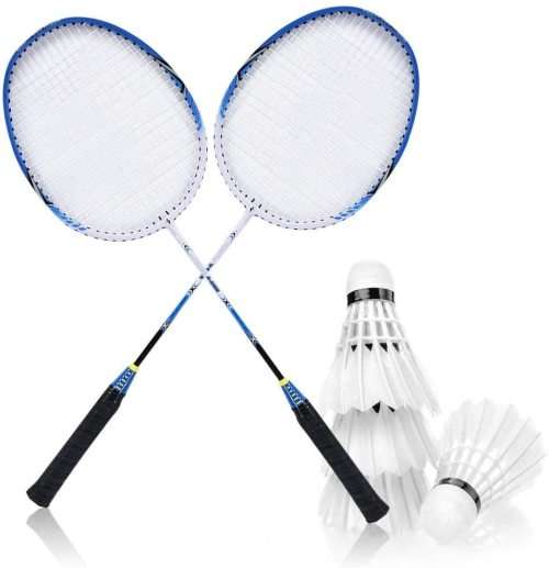 BADMINTON RACKET SET WITH 6 FEATHER SHUTTLECOCKS / SPORT / FAMILY / SOCIAL / HEALTH / ACTIVITY