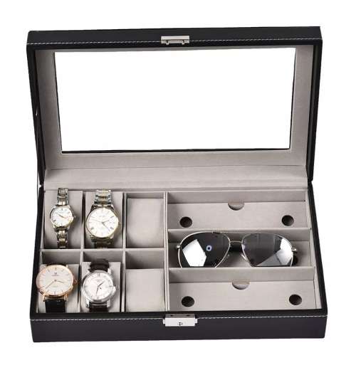 3 Slot Sunglass and 6 Slot Watch Box Display Storage Organiser case