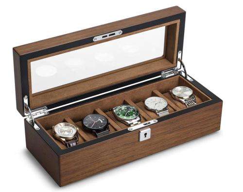 WATCH BOX  DISPLAY  CASE  STORAGE  ORGANISER 5 SLOT BLOCK DIVISION QUALITY SOLID WOOD