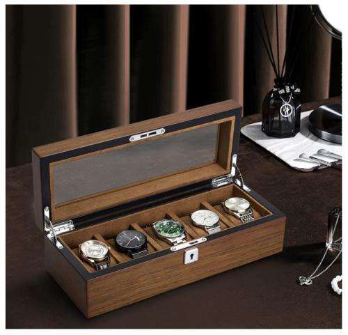 WATCH BOX  DISPLAY  CASE  STORAGE  ORGANISER 5 SLOT BLOCK DIVISION QUALITY SOLID WOOD