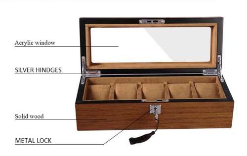 WATCH BOX  DISPLAY  CASE  STORAGE  ORGANISER 5 SLOT BLOCK DIVISION QUALITY SOLID WOOD