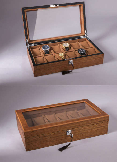 WATCH BOX  DISPLAY  CASE  STORAGE  ORGANISER 12 SLOT BLOCK DIVISION QUALITY SOLID WOOD