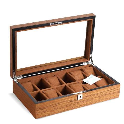 WATCH BOX  DISPLAY  CASE  STORAGE  ORGANISER 12 SLOT BLOCK DIVISION QUALITY SOLID WOOD