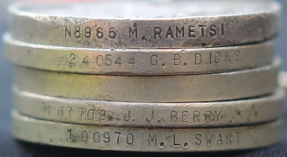 Lot of five WWII medals mostly without suspenders VF