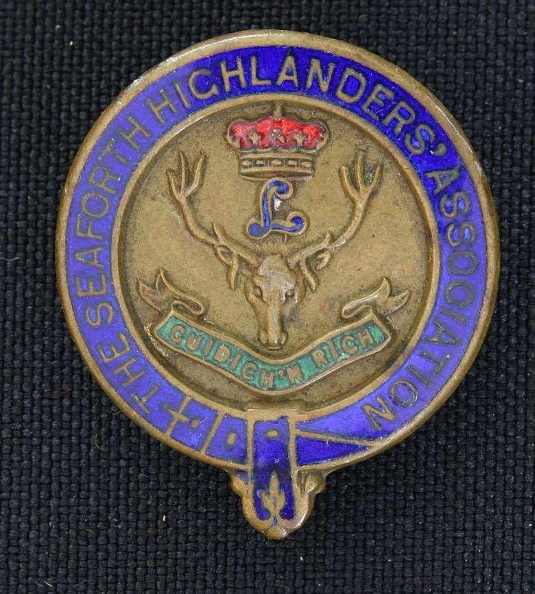 The Seaforth Highlanders Association button hole badge