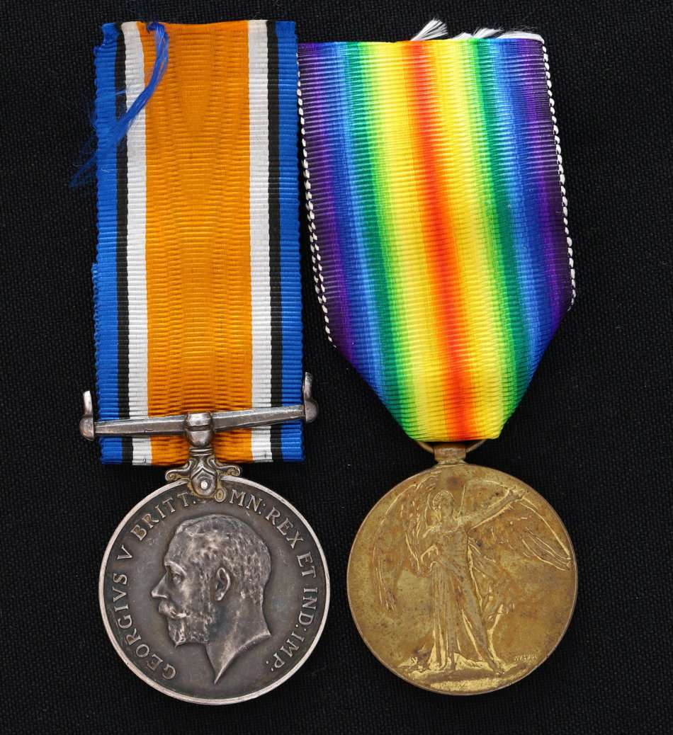 Pair: British War and Victory Medal served with 7 SAI (DIED OF WOUNDS) NEF