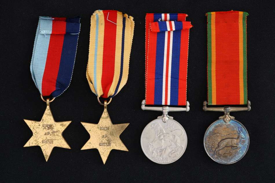 Four: 1939 - 45 Star, Africa Star, War Medal & Africa Service Medal EF