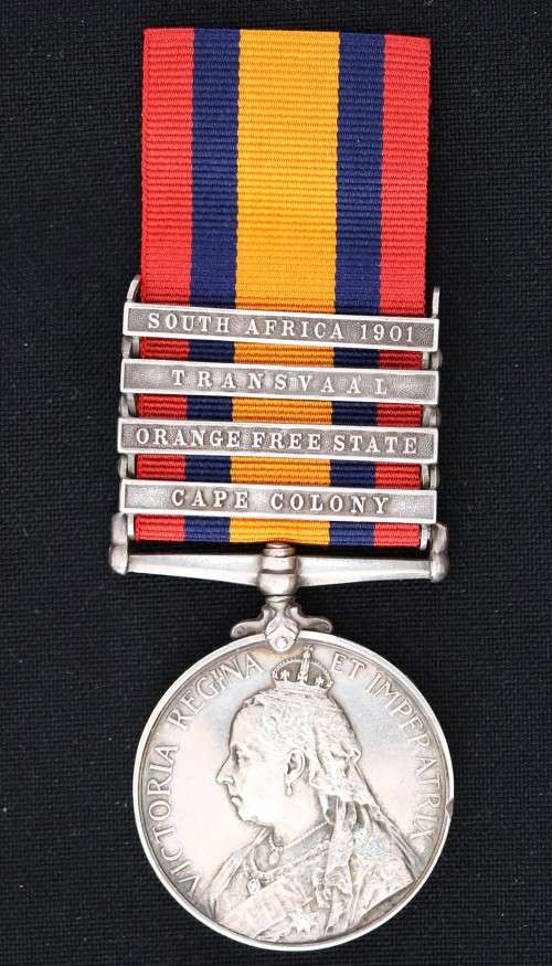 QSA 4 bars: CC, OFS, TVL, SA'01 349 Tpr. A. Irwin Kitchener's F.S. (died of wounds) EF