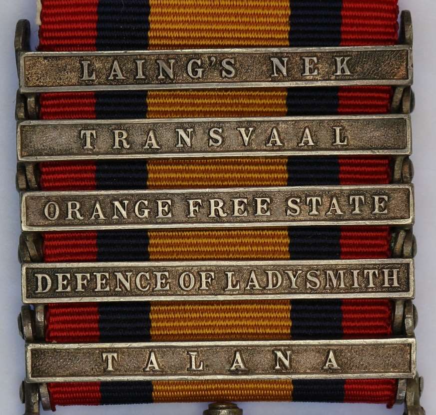 QSA 5 bar: Talana, DoL, OFS, TVL, LaingsN 866 Tpr A Stutters Natal Carbnrs. EF