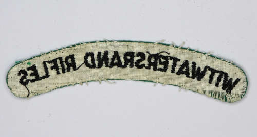Witwatersrand Rifles embroidered title
