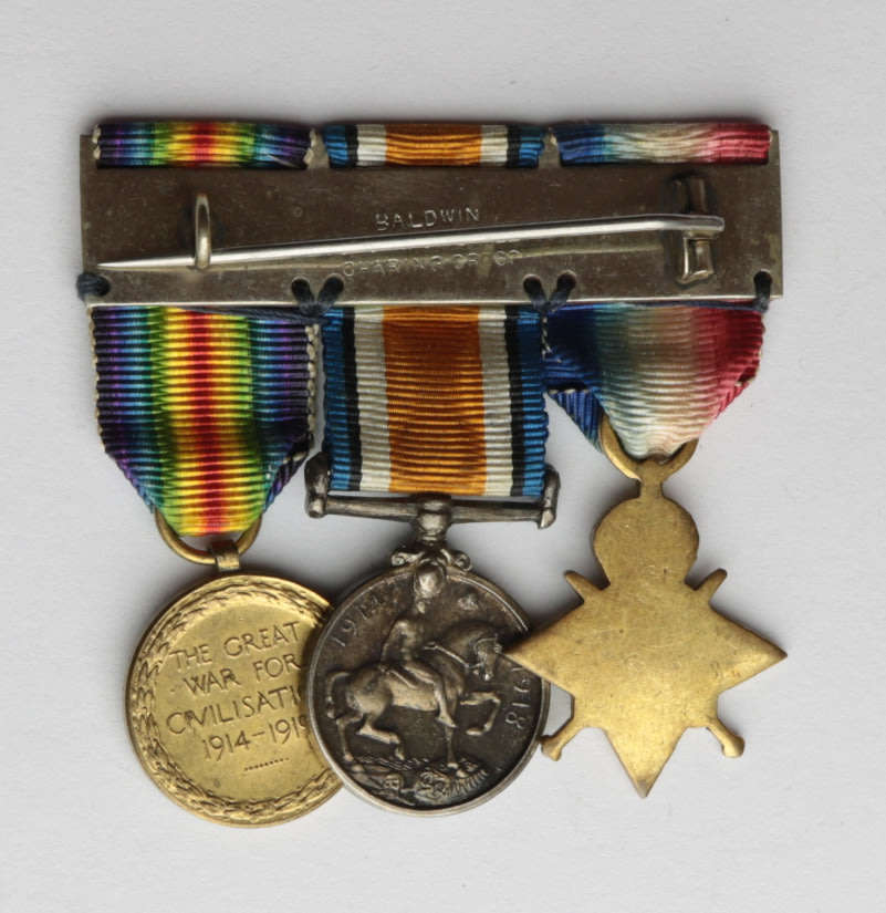 Contemporary miniature WWI Trio:  1914-15 Star; BWM; VM (Mounted by Baldwin) EF