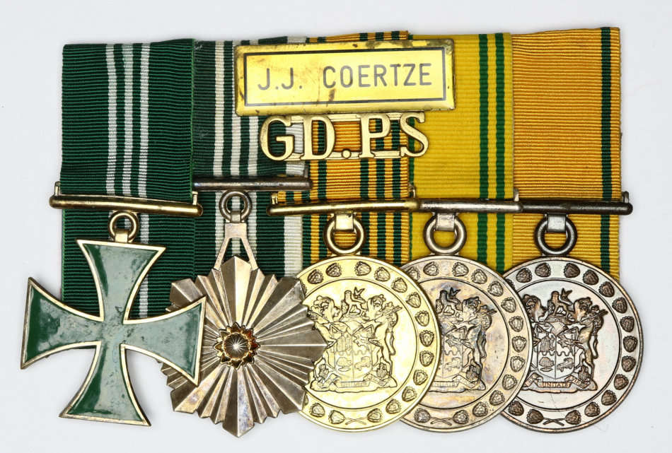 South African Prison Service medal group of five EF