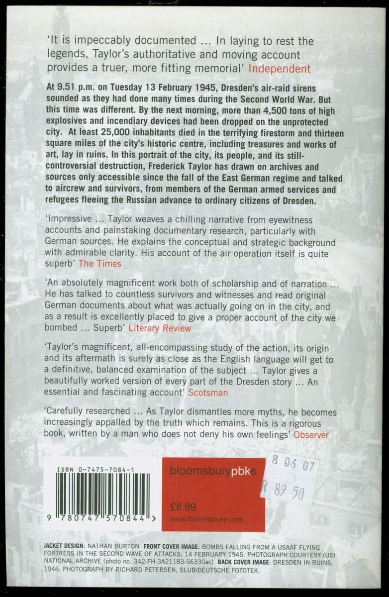 Dresden Tuesday 13 February 1945 Taylor softcover 584 pages like new