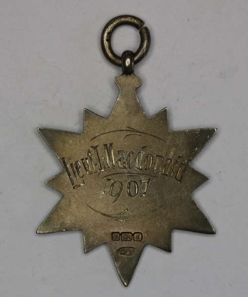 Sterling Silver Medal Lieut. L MacDonald 1907 (8,23g) EF