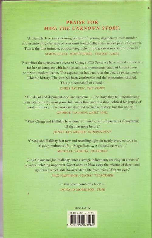 Mao the Unknown Story Chang and Halliday hardcover 814 pages