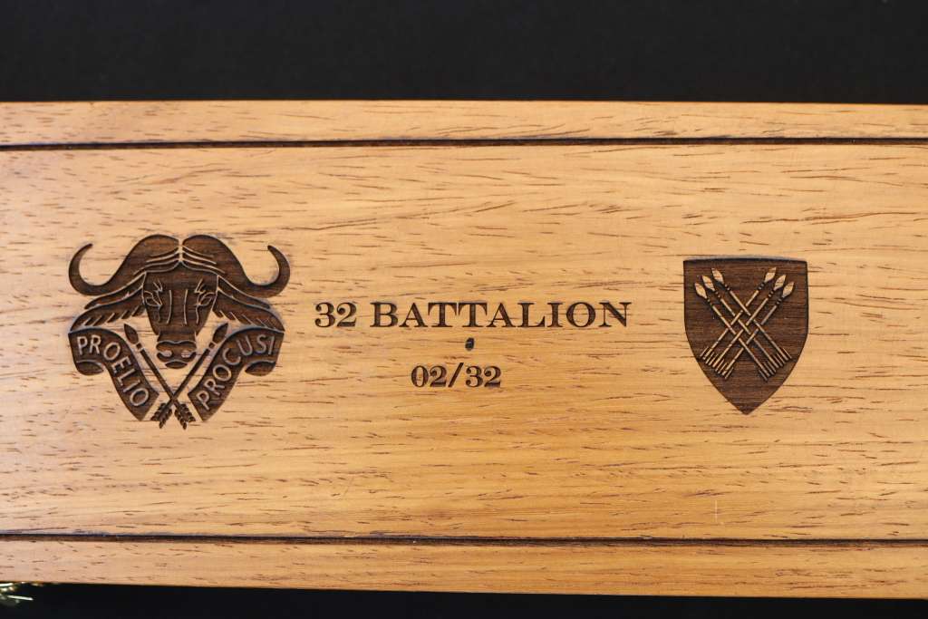 Limited Edition 32 Battalion Fairbairn-Sykes style dagger with giraffe bone handle No. 2/32