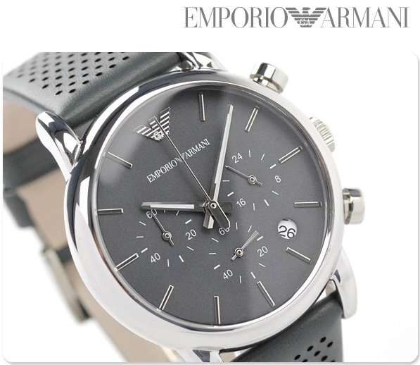 EMPORIO ARMANI AR1737 MENS CHRONOGRAPH WATCH GREY DISPLAY
