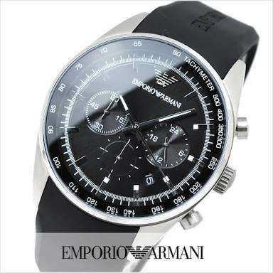 EMPORIO ARMANI SPORTIVO AR5977 BLACK RUBBER CHRONOGRAPH WATCH