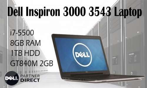 DELL INSPIRON 15 3543, CORE I7-5500U @2.40GHz,8GB RAM,1TB HDD ,2GB NVIDIA GEFORCE GT840M