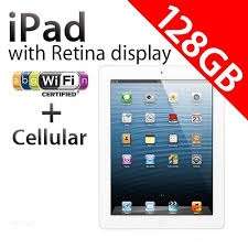 APPLE IPAD 4, 128GB ,4G + WIFI WHITE IN EXCELLENT CONDITION