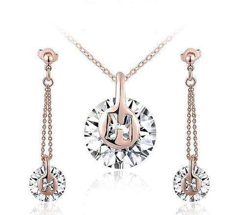 18K Three Times Gold Plated Jewellery Set with AAA Cubic Zirconia Stones