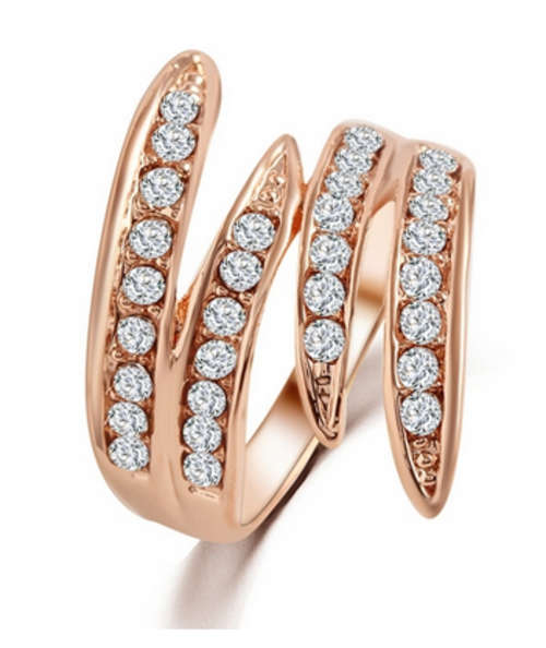 ROSE GOLD PLATED WITH SIMULATED DIAMOND RING SIZE 7