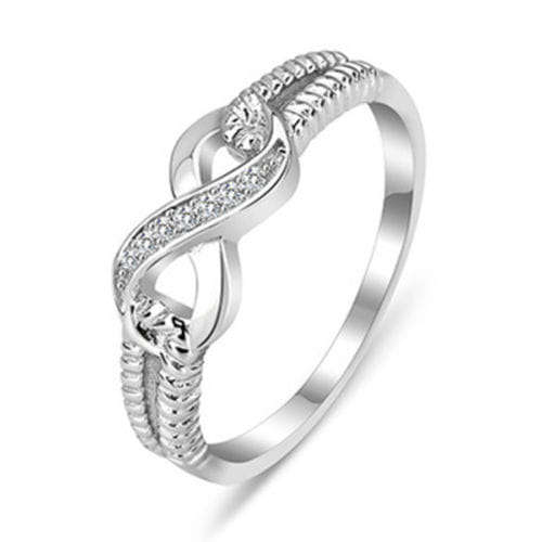 925 Sterling Silver Love Infinity Wedding Engagement Ring Size 8