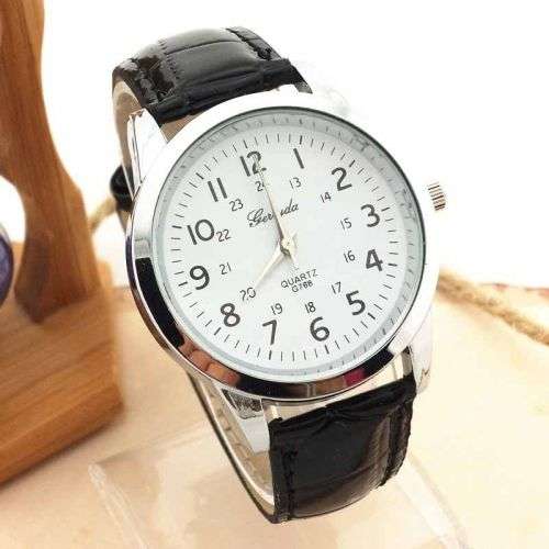 Luxury Men's Casual Wrist Watch Analog PU Leather Quartz Dial With Complementary Gift Box