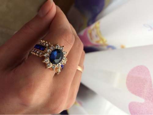 Sensational & Stunning Gold Plated Ring with Amazing Zirconia Accents - Size 7-8-9-10-11-12-13