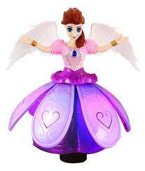 Frozen Anna Angel Girl - Dancing Rotating Doll with Music & Light Projection WITH FREE 3 X AA BATTER