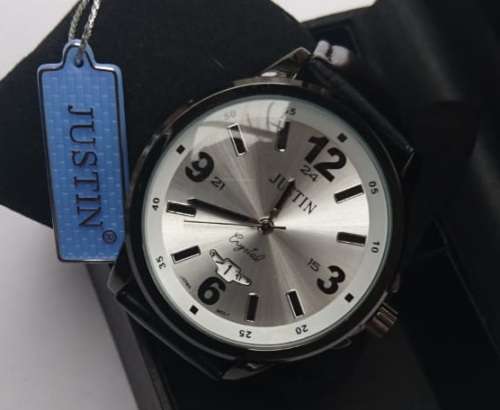 MENS ANALOG QUARTZ USD89 IN GENUINE BLACK LEATHER